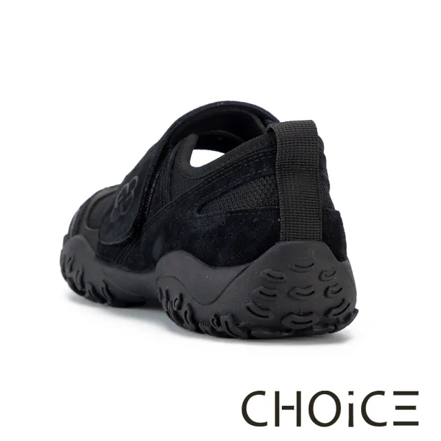 【CHOiCE】異材質拼接彈力瑪莉珍運動鞋 黑色