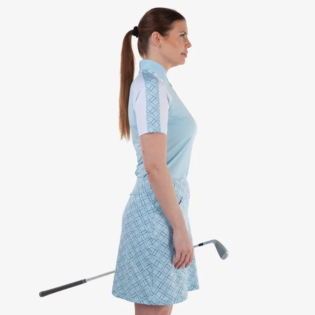 【GALVIN GREEN】女款 Miley彈性防曬透氣快乾POLO衫-水晶藍