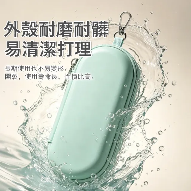 【Yurm】PU皮雙格眼鏡盒 眼鏡收納包 防震防刮內襯 掛式眼鏡袋 太陽眼鏡/墨鏡盒/老花鏡