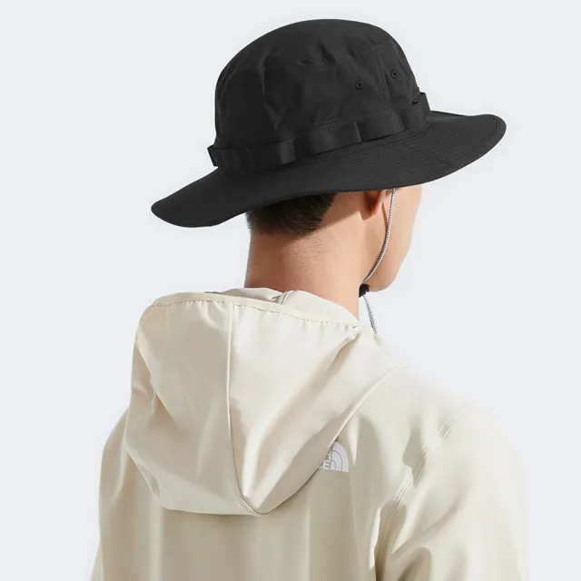 【The North Face】北面男女款黑色UPF防曬可調節漁夫帽|5FXF4H0(抗UV)