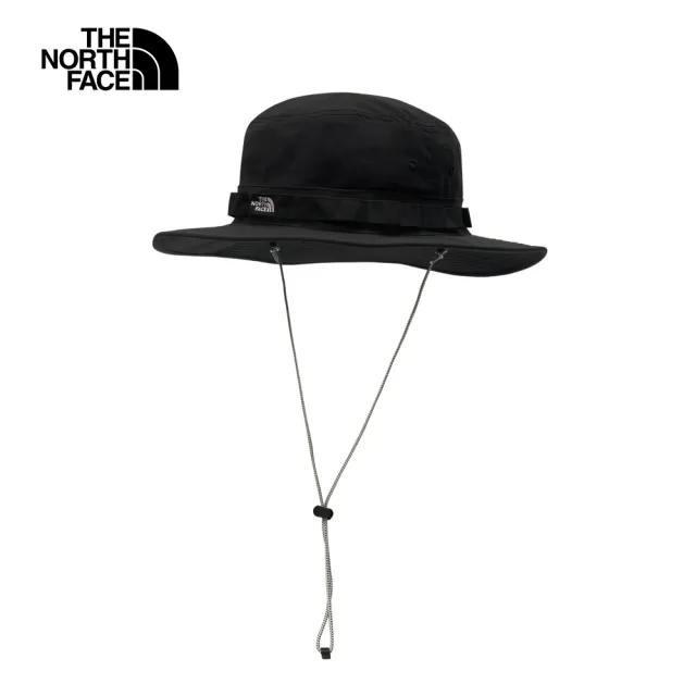 【The North Face】北面男女款黑色UPF防曬可調節漁夫帽|5FXF4H0(抗UV)