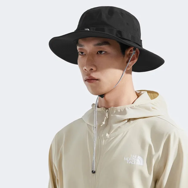 【The North Face】北面男女款黑色UPF防曬可調節漁夫帽|5FXF4H0(抗UV)
