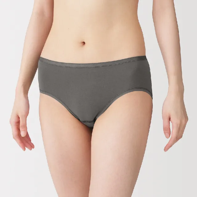 【MUJI 無印良品】女彈性中腰內褲(灰白/深灰/黑色/淺粉/黃橘/淺綠/摩卡棕)