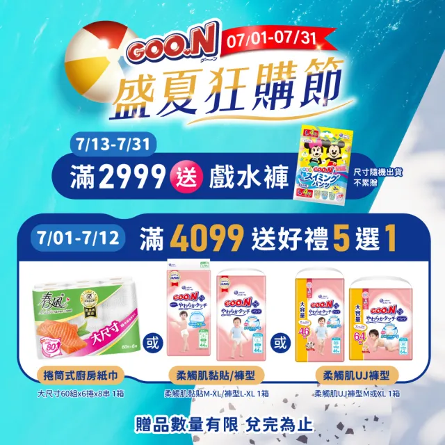 【GOO.N】日本大王境內版柔觸肌 褲型紙尿褲M-XL(跳跳褲)