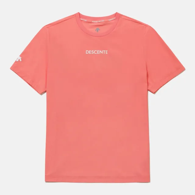 【DESCENTE】短袖上衣 男 女 中性 快排 UNI SHORT SLEEVE T-SHIRTS 粉 SR223ETS58-PINK