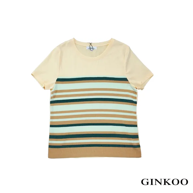 【GINKOO 俊克】變形彩條假二件上衣 (女裝)