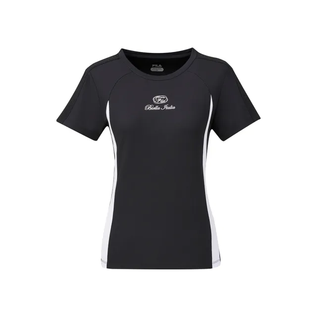 【FILA】FILA 女短袖圓領T恤-黑色 5TEA-5318-BK