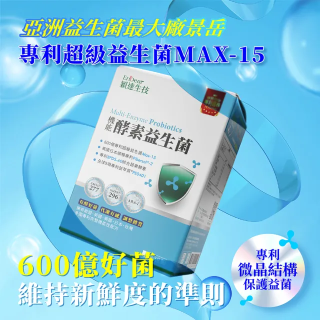 【Endear 穎達生技】600億機能酵素益生菌 1入組/30包(專業營養師推薦/開學必備)