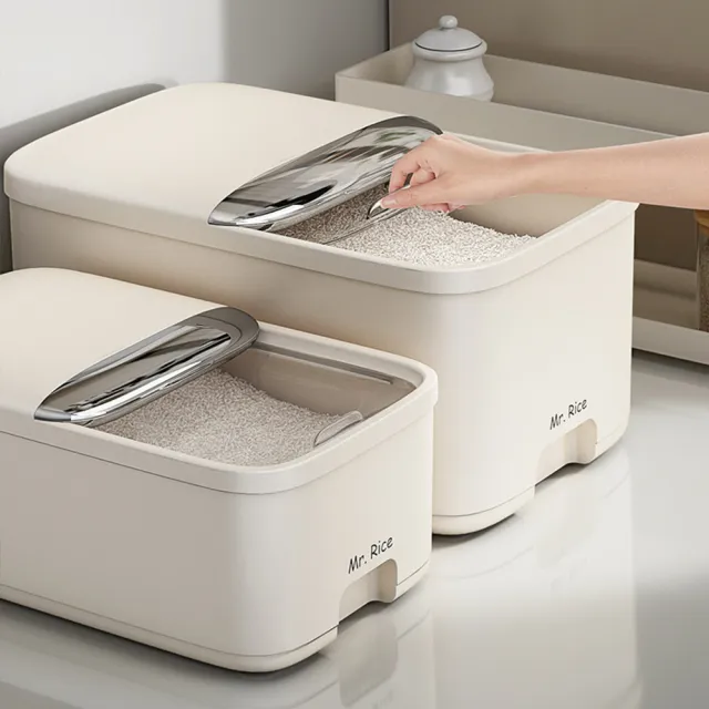 【Quality 聚家】米桶 密封米箱 食品級糧桶 38*22*18CM 可裝10公斤 面粉儲存罐 米缸 防蟲防潮