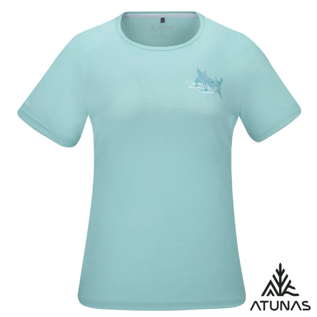 【ATUNAS 歐都納】女POLARTEC POWER DRY短袖T恤(A1TS2504W霧綠/吸濕排汗/抗臭/抗UV/透氣快乾/戶外登山)