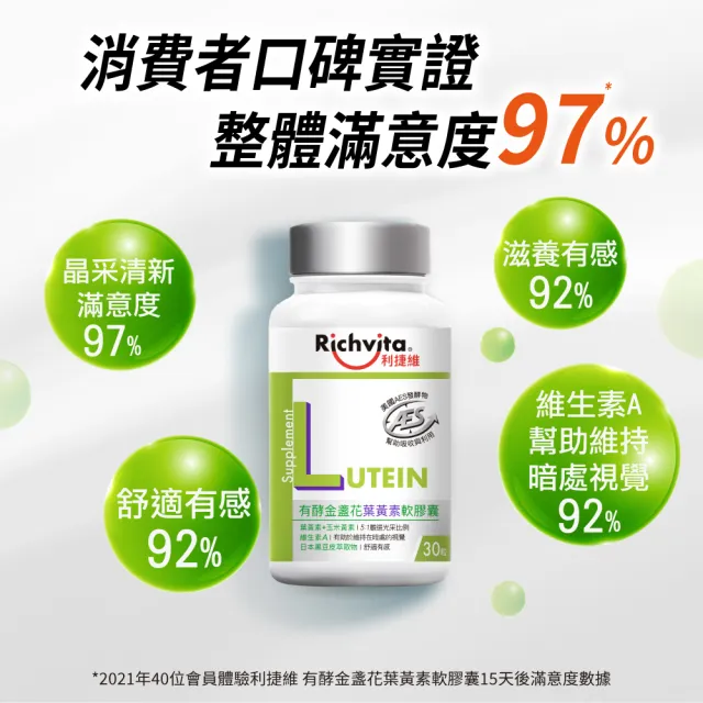 【利捷維】有酵金盞花葉黃素組(葉黃素凍18入+葉黃素EX軟膠囊30粒)陳傑憲代言