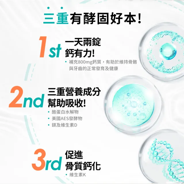 【利捷維】有酵複方鈣鎂錠3入組(共180錠 陳傑憲代言)