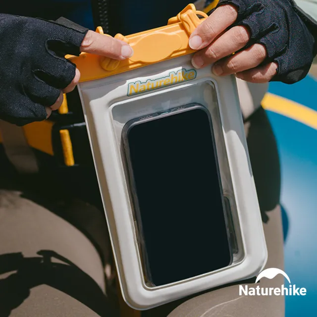 【Naturehike】夾棉充氣浮力IPX8可觸控手機防水袋 BS015(台灣總代理公司貨)