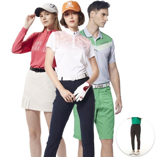 【Lynx Golf】1+1任選2件！果嶺機能長短袖polo衫/高爾夫球衫/長褲(山貓男女多款)