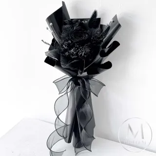 【Floral M】Dark Rose 黑色浪漫永生玫瑰花束(乾燥花/永生花/情人節花束/告白禮物/求婚花禮)