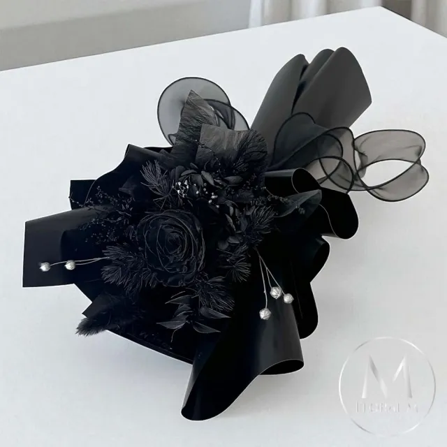 【Floral M】Dark Rose 黑色浪漫永生玫瑰花束(乾燥花/永生花/情人節花束/告白禮物/求婚花禮)