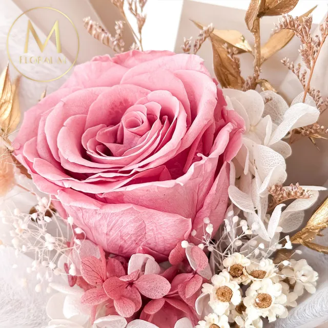 【Floral M】溫柔女神永生玫瑰花束(乾燥花/永生花/情人節花束/告白禮物/求婚花禮)