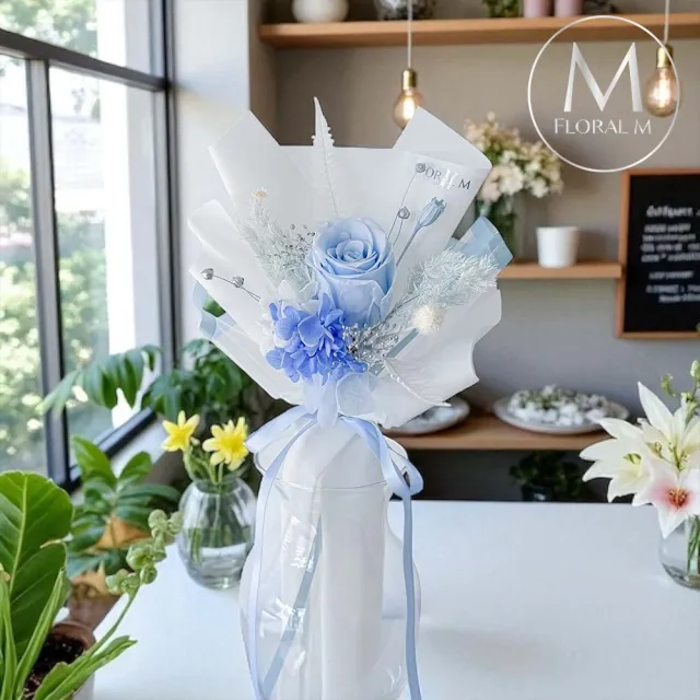 【Floral M】愛在星空永生玫瑰花束(乾燥花/永生花/情人節花束/告白禮物/求婚花禮)