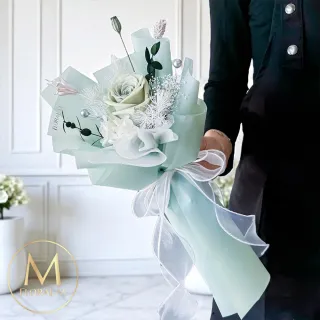 【Floral M】永恆經典蒂芬妮玫瑰花束(乾燥花/永生花/情人節花束/告白禮物/求婚花禮)