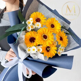 【Floral M】夏日最真摯的祝福向日葵香水花束(向日葵花束/畢業花束/畢業禮物/祝福花束/香水花束)