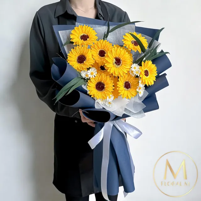 【Floral M】盛夏最耀眼的祝福向日葵香水花束(向日葵花束/畢業花束/畢業禮物/祝福花束/香水花束)