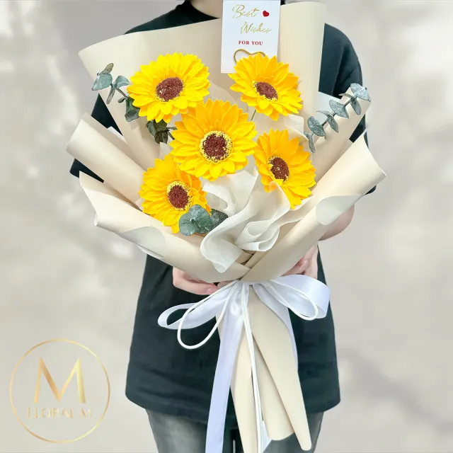 【Floral M】盛夏最好祝福向日葵香水花大型(畢業花束/香水花束/向日葵花束/畢業禮/祝福花束)