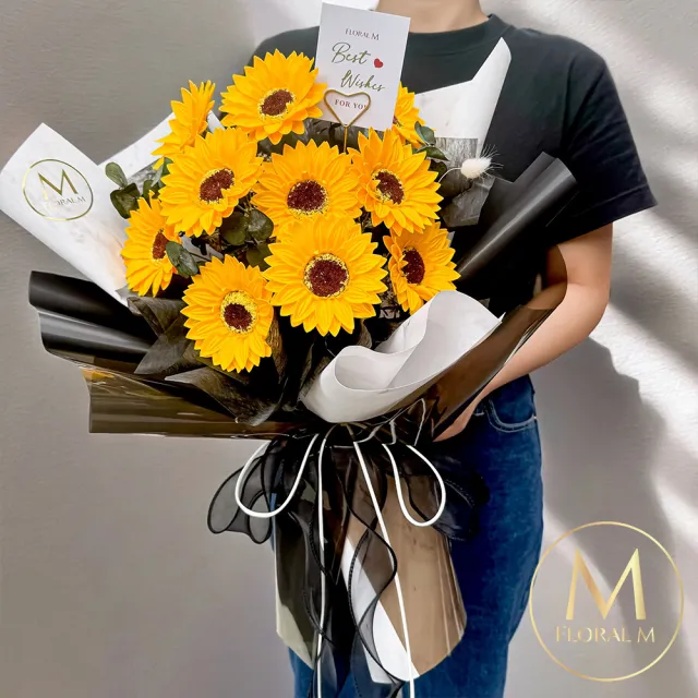 【Floral M】盛夏美好未來向日葵香水花束(畢業花束/香水花束/向日葵花束/畢業禮物/祝福花束)