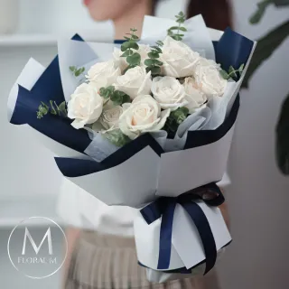 【Floral M】卡地亞女神玫瑰鮮花花束(情人節花束/告白禮物/求婚花束/鮮花花禮/生日花束)