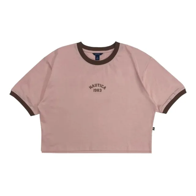 【NAUTICA】1983 刺繡LOGO 撞色 經典滾邊 美式短版 短袖上衣 短T