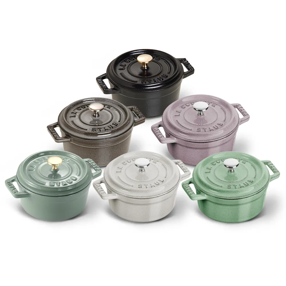 STAUB】圓形琺瑯鑄鐵鍋10cm-顏色任選(德國雙人牌集團官方直營) - momo