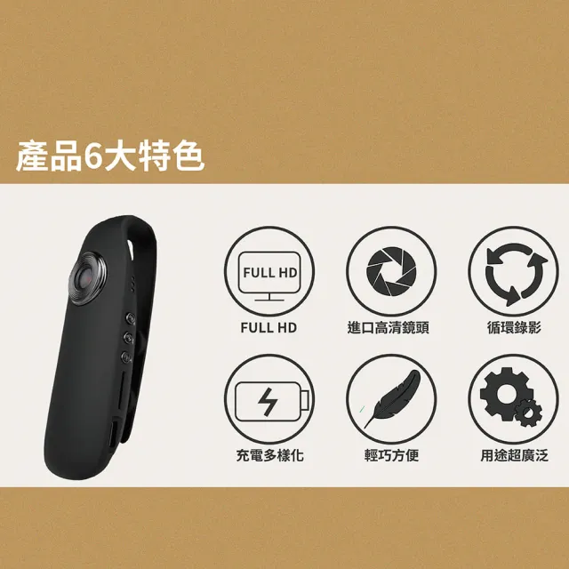 【JINPEI 錦沛】FULL HD 1080P 磁吸式 密錄器 微型攝影機  可錄音錄影(JS-04B)