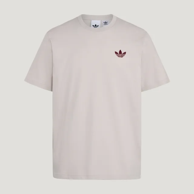 【adidas 愛迪達】Trefoil Tee 男 T恤 運動上衣 休閒短袖 灰白 亞版 純棉 印花(LE7354)