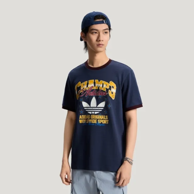 【adidas 愛迪達】Ringer Tee 男 T恤 運動上衣 休閒短袖 黑 亞版 純棉 印花(LE7356)