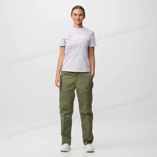 【Fjallraven】女 Archive Logo T恤《綠》F14600269/機能衣/排汗衫/運動衫/短T/棉T