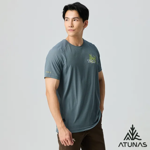【ATUNAS 歐都納】男POLARTEC POWER DRY短袖T恤(A1TS2501M深岩灰/吸濕排汗/抗臭/抗UV/透氣快乾/戶外登山)