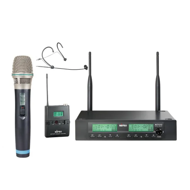 【MIPRO】ACT-312 類比雙頻道無線麥克風UHF (ACT-32H / MU80 配件六擇一)