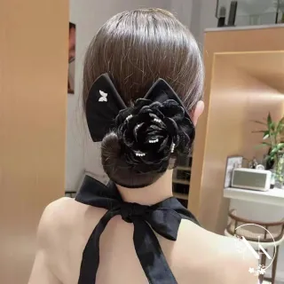 【NANA】娜娜 絹紗大花朵布藝盤髮扭扭夾 N111080910(花朵 布藝 扭扭夾)