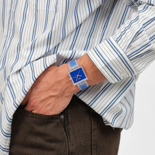 【SWATCH】WHAT IF...SEE THRU BLUE? 經典手錶/男錶/女錶/瑞士製造 SO38K701 (42mm)