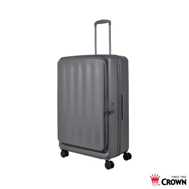 【CROWN 皇冠】Airstride 28吋 前開式擴充拉鍊拉桿箱(行李箱 旅行箱)