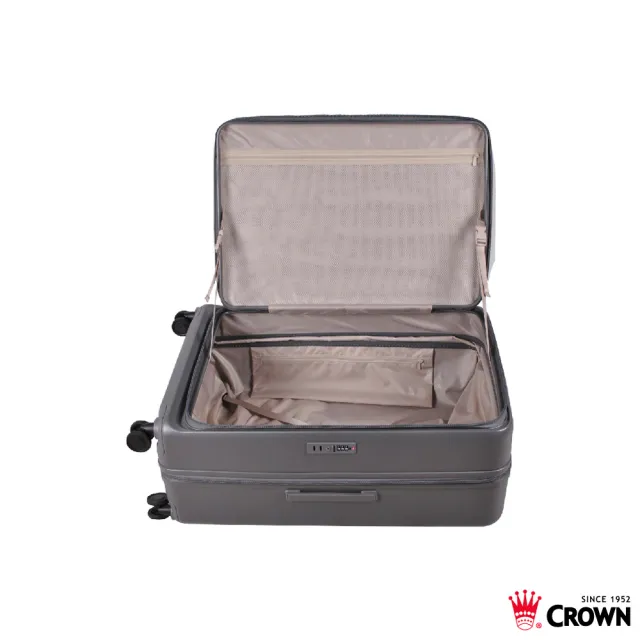 【CROWN 皇冠】Airstride 28吋 前開式擴充拉鍊拉桿箱(行李箱 旅行箱)