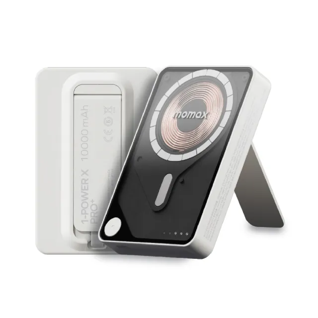 【Momax】5000mAh 磁吸內建USB-C線行動電源-附支架 型號1-Power X Pro (CCC認證) 中秋送禮