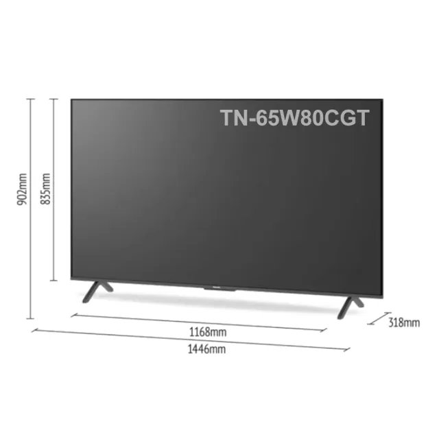 【Panasonic 國際牌】65型4K HDR Google TV聯網顯示器 無視訊盒(TN-65W80CGT)
