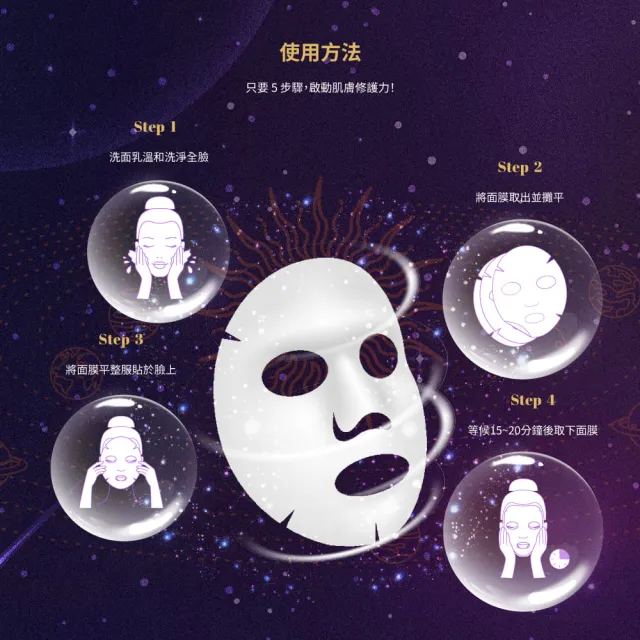 【XHI】超時空PRP金箔保濕修護面膜(8片組)