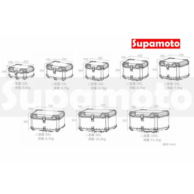 【Supamoto】65L—機車鋁合金尾箱(重機/通用/行李箱/鋁箱/後箱/摩托車/大羊/快拆/檔車/CT125/CB350)