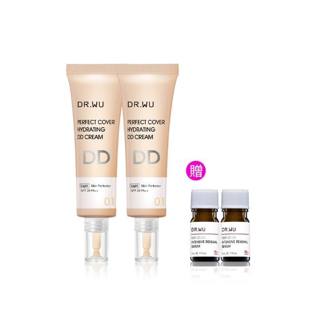 【DR.WU 達爾膚】超完美保濕DD霜SPF28 40ML(明亮色 2入組)