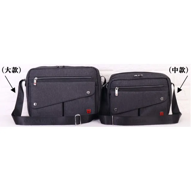【SNOW.bagshop】雙11 斜背包 大容量 二主袋+外袋共六層 防水尼龍布 可A4紙