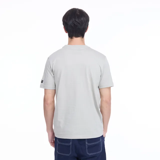 【JEEP】男裝 經典吉普車等高線印花短袖T恤(卡其色)