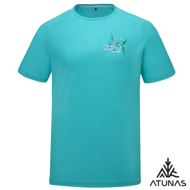 【ATUNAS 歐都納】男POLARTEC POWER DRY短袖T恤(A1TS2501M青石綠/吸濕排汗/抗臭/抗UV防曬/透氣/戶外登山)