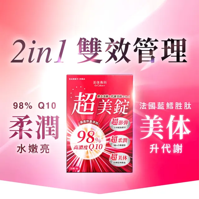 【Dr. Calorie 美体專科】超美錠 3盒 (共90顆.抗醣.Q10.白藜蘆醇.NMN)