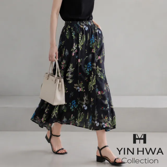 【YIN HWA 盈樺】C`EST MOIJEU 甜美典雅花卉印花圖案裙